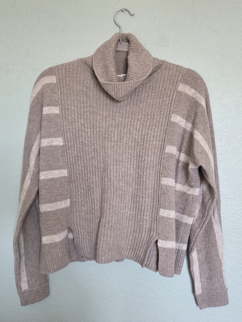 Splendid Wool-Blend Stripe Long Sleeve Rib Turtleneck Sweater Size XS
